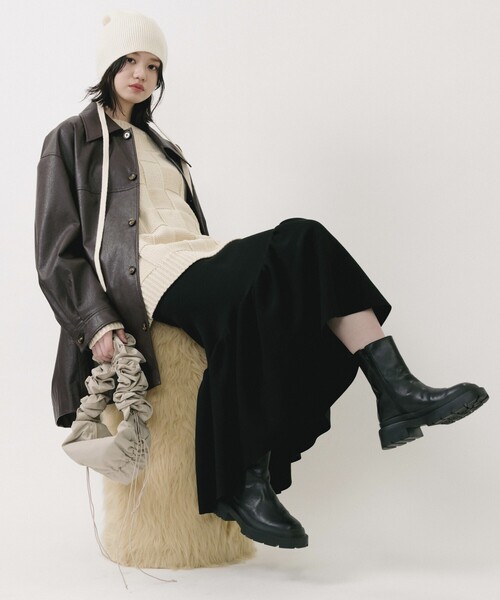 Firsthand（ファーストハンド）の「Firsthand/ファーストハンド リボンニットキャップ / ニット帽/リボンニットキャップ / ニット帽（ニットキャップ/ビーニー・レディース・オフホワイト/ベージュ/ブラック・ONE SIZE）」の12枚目の写真