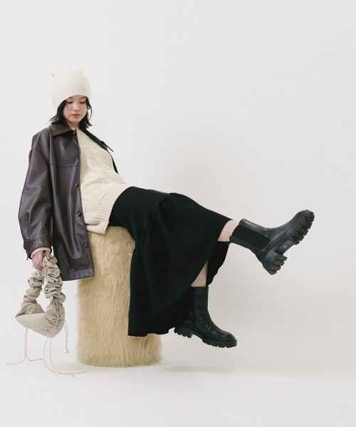 Firsthand（ファーストハンド）の「Firsthand/ファーストハンド リボンニットキャップ / ニット帽/リボンニットキャップ / ニット帽（ニットキャップ/ビーニー・レディース・オフホワイト/ベージュ/ブラック・ONE SIZE）」の13枚目の写真