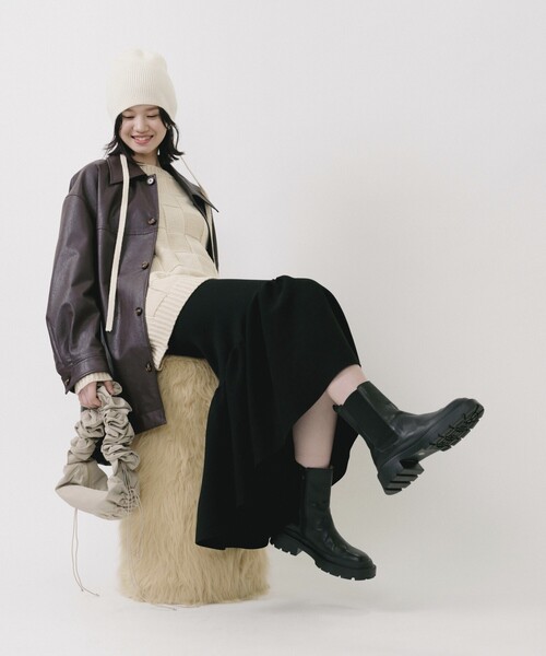 Firsthand（ファーストハンド）の「Firsthand/ファーストハンド リボンニットキャップ / ニット帽/リボンニットキャップ / ニット帽（ニットキャップ/ビーニー・レディース・オフホワイト/ベージュ/ブラック・ONE SIZE）」の14枚目の写真