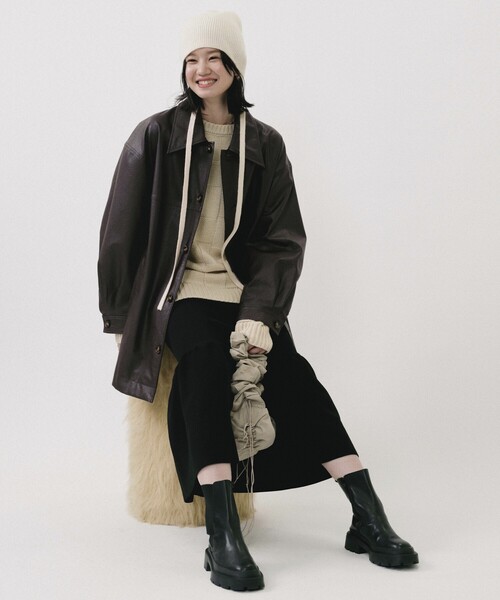 Firsthand（ファーストハンド）の「Firsthand/ファーストハンド リボンニットキャップ / ニット帽/リボンニットキャップ / ニット帽（ニットキャップ/ビーニー・レディース・オフホワイト/ベージュ/ブラック・ONE SIZE）」の16枚目の写真