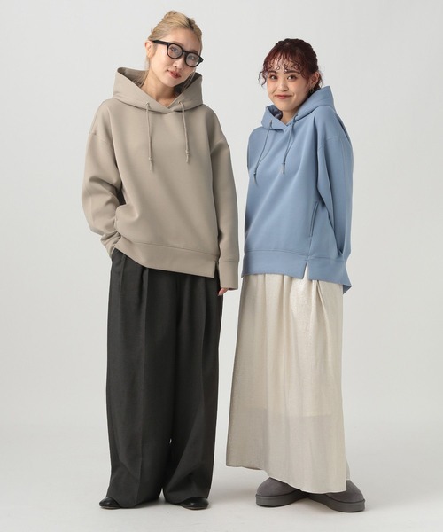 BAYFLOW（ベイフロー）の「【小さめサイズ】ダンボールパーカー（パーカー・レディース・オフホワイト/ブルー/モカ/チャコール・SMALL/MEDIUM）」の7枚目の写真