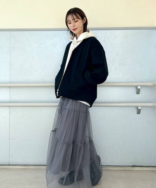 BAYFLOW（ベイフロー）の「【小さめサイズ】ダンボールパーカー（パーカー・レディース・オフホワイト/ブルー/モカ/チャコール・SMALL/MEDIUM）」の9枚目の写真