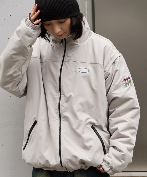 【CODDERR】4WAY リバーシブル 袖脱着 スタンドネックボアブルゾン/ベスト