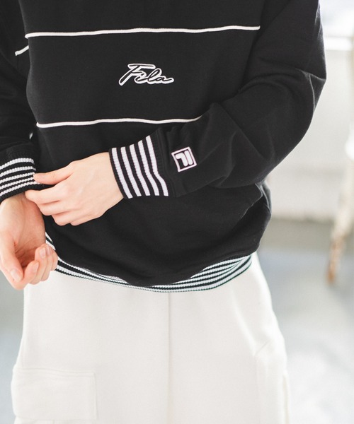FILA(フィラ)の「【FILA】リブラインハーフ ZIP プルオーバー(スウェット・メンズ・ブラック/ブルー/カーキ・M/L/LL)」の7枚目の写真