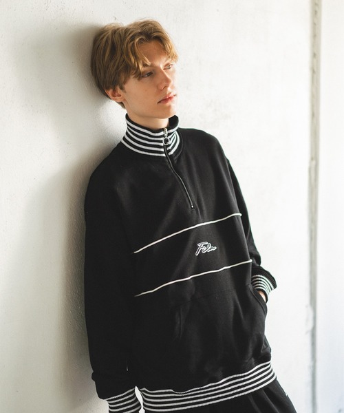 FILA(フィラ)の「【FILA】リブラインハーフ ZIP プルオーバー(スウェット・メンズ・ブラック/ブルー/カーキ・M/L/LL)」の8枚目の写真