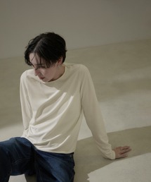 SALON adam et rope' | ベロアロングスリーブTシャツ【セットアップ対応・洗える】(Tシャツ/カットソー)