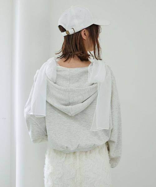 MAJESTIC LEGON（マジェスティックレゴン）の「ショートジップアップパーカー（パーカー・レディース・ライトグレー/アイボリー/ピンクベージュ・MEDIUM）」の16枚目の写真