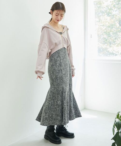MAJESTIC LEGON（マジェスティックレゴン）の「ショートジップアップパーカー（パーカー・レディース・ライトグレー/アイボリー/ピンクベージュ・MEDIUM）」の19枚目の写真
