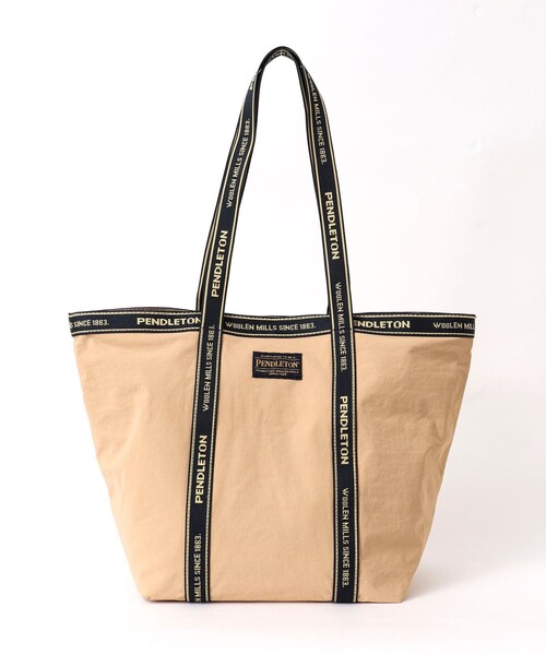 PENDLETON（ペンドルトン）の「【PENDLETON/ ペンドルトン】LOGOTAPE TOTE 233030（トートバッグ・メンズ・ブラック/ベージュ・FREE）」の3枚目の写真