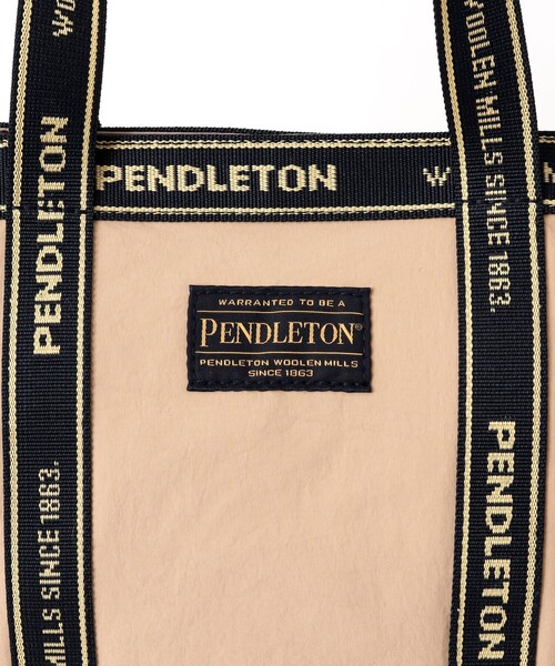 PENDLETON（ペンドルトン）の「【PENDLETON/ ペンドルトン】LOGOTAPE TOTE 233030（トートバッグ・メンズ・ブラック/ベージュ・FREE）」の4枚目の写真