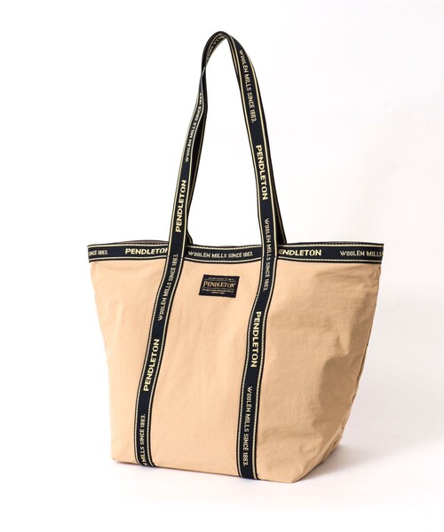 PENDLETON（ペンドルトン）の「【PENDLETON/ ペンドルトン】LOGOTAPE TOTE 233030（トートバッグ・メンズ・ブラック/ベージュ・FREE）」の5枚目の写真