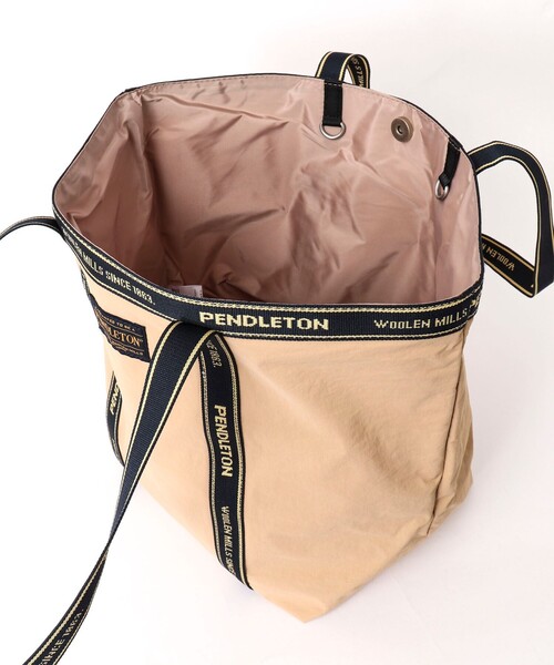 PENDLETON（ペンドルトン）の「【PENDLETON/ ペンドルトン】LOGOTAPE TOTE 233030（トートバッグ・メンズ・ブラック/ベージュ・FREE）」の9枚目の写真