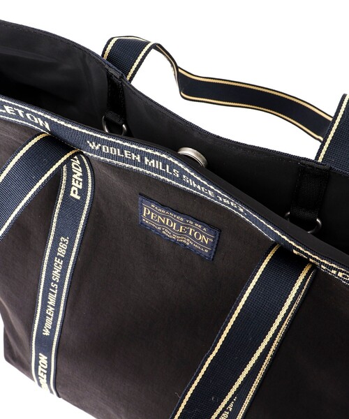 PENDLETON（ペンドルトン）の「【PENDLETON/ ペンドルトン】LOGOTAPE TOTE 233030（トートバッグ・メンズ・ブラック/ベージュ・FREE）」の20枚目の写真
