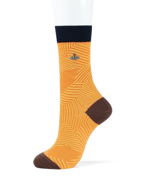 Vivienne Westwood ACCESSORIES（ヴィヴィアンウエストウッドアクセサリー）の「3D ジオメトリック ソックス【239157 841L】（ソックス/靴下・レディース・グレー/ブルー/イエロー/レッド・FREE）」の3枚目の写真