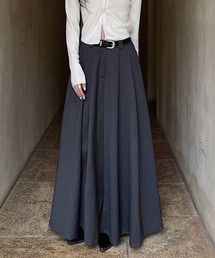 【SETUP7】tuck volume long skirt -belt set- / ベルト付きタックスカート