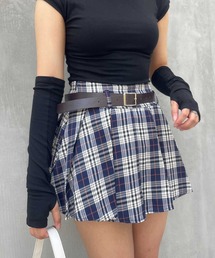 SPIGA | ベルト付チェックプリーツミニスカート(スカート)
