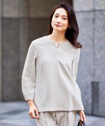 【セットアップ対応・洗える】トリアセダブルクロス ブラウス