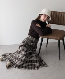 BLUEEAST（ブルーイースト）の「《ワンピースランキング1位獲得!/お気に入り2.5万人突破!/新柄追加/選べる着丈》チェックジャガードニットワンピース（ワンピース）」