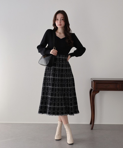 パーリーゲイツ　チェックジャガード ポロワンピース ブラック PEARLY GATES（パーリーゲイツ）の「【PEARLY GATES】チェック