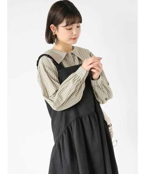 ehka sopo(エヘカソポ)の「チェックフラットカラーブラウス(シャツ/ブラウス・レディース・グレー/グリーン・F)」の8枚目の写真