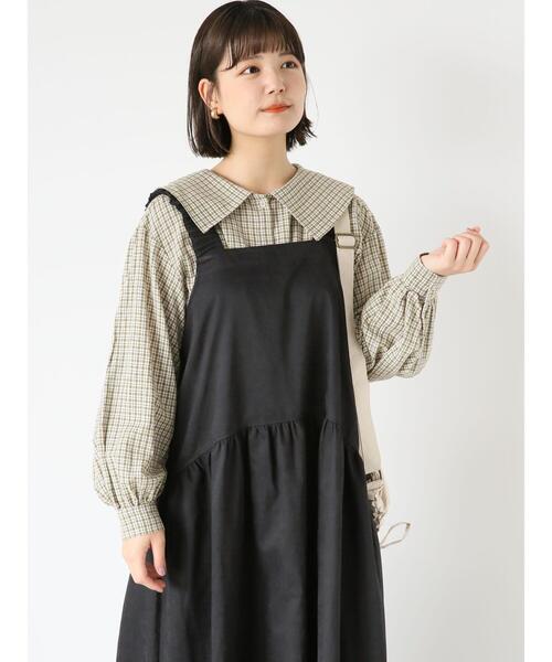 ehka sopo(エヘカソポ)の「チェックフラットカラーブラウス(シャツ/ブラウス・レディース・グレー/グリーン・F)」の9枚目の写真