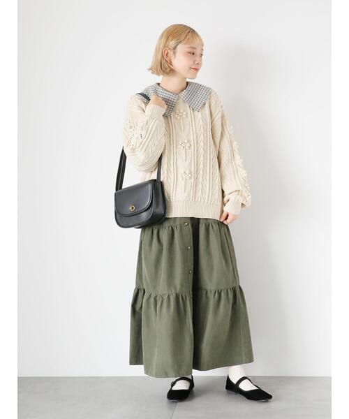 ehka sopo(エヘカソポ)の「チェックフラットカラーブラウス(シャツ/ブラウス・レディース・グレー/グリーン・F)」の12枚目の写真