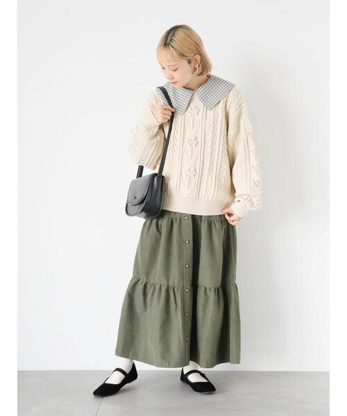 ehka sopo(エヘカソポ)の「チェックフラットカラーブラウス(シャツ/ブラウス・レディース・グレー/グリーン・F)」の13枚目の写真