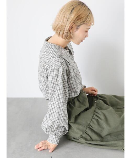 ehka sopo(エヘカソポ)の「チェックフラットカラーブラウス(シャツ/ブラウス・レディース・グレー/グリーン・F)」の18枚目の写真