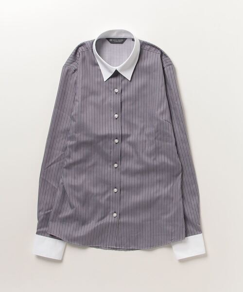 TOKYO SHIRTS（トウキョウシャツ）の「形態安定ノーアイロン レギュラー 長袖ビジネスワイシャツ（ビジネスシャツ・レディース・グレー・M/S/LL/L/XL）」の7枚目の写真