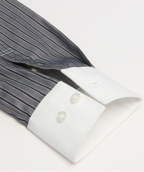 TOKYO SHIRTS（トウキョウシャツ）の「形態安定ノーアイロン レギュラー 長袖ビジネスワイシャツ（ビジネスシャツ・レディース・グレー・M/S/LL/L/XL）」の3枚目の写真