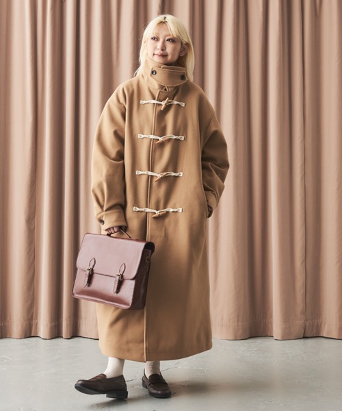 MERLOT（メルロー）の「スタンドネックダッフルコート（ダッフルコート・レディース・ブラック/アイボリー/キャメル・FREE）」の3枚目の写真