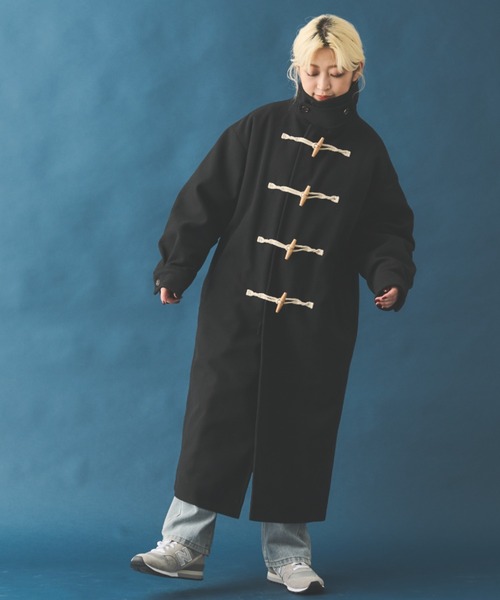 MERLOT（メルロー）の「スタンドネックダッフルコート（ダッフルコート・レディース・ブラック/アイボリー/キャメル・FREE）」の4枚目の写真