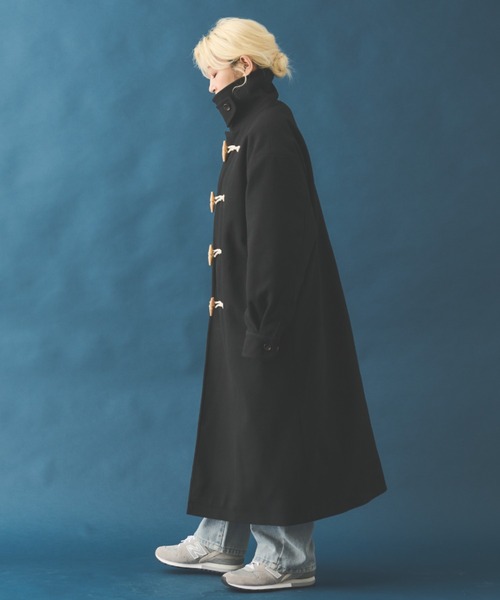 MERLOT（メルロー）の「スタンドネックダッフルコート（ダッフルコート・レディース・ブラック/アイボリー/キャメル・FREE）」の6枚目の写真