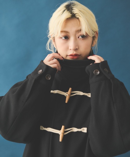 MERLOT（メルロー）の「スタンドネックダッフルコート（ダッフルコート・レディース・ブラック/アイボリー/キャメル・FREE）」の9枚目の写真