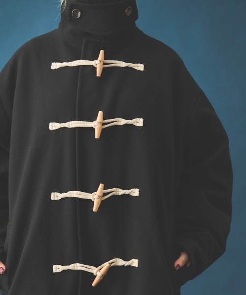 MERLOT（メルロー）の「スタンドネックダッフルコート（ダッフルコート・レディース・ブラック/アイボリー/キャメル・FREE）」の10枚目の写真