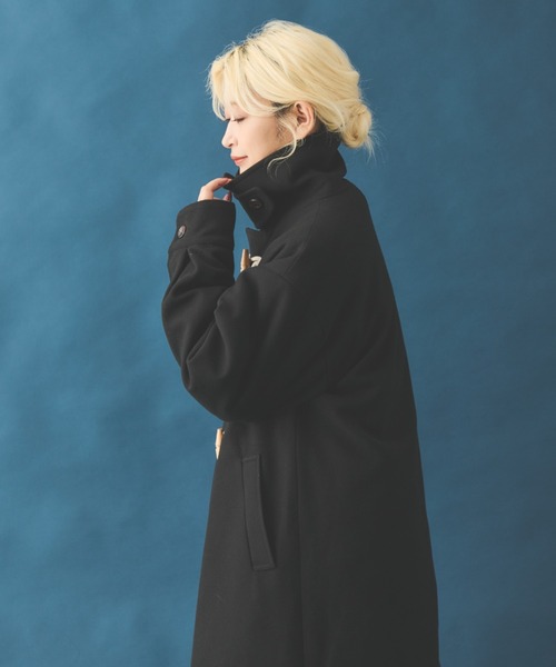 MERLOT（メルロー）の「スタンドネックダッフルコート（ダッフルコート・レディース・ブラック/アイボリー/キャメル・FREE）」の11枚目の写真