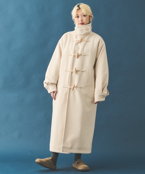 MERLOT（メルロー）の「スタンドネックダッフルコート（ダッフルコート・レディース・ブラック/アイボリー/キャメル・FREE）」の12枚目の写真