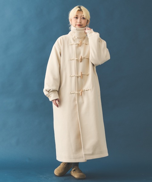 MERLOT（メルロー）の「スタンドネックダッフルコート（ダッフルコート・レディース・ブラック/アイボリー/キャメル・FREE）」の13枚目の写真