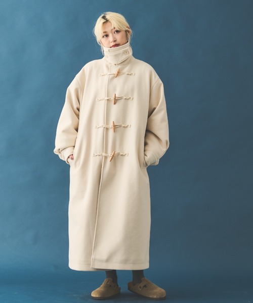 MERLOT（メルロー）の「スタンドネックダッフルコート（ダッフルコート・レディース・ブラック/アイボリー/キャメル・FREE）」の14枚目の写真