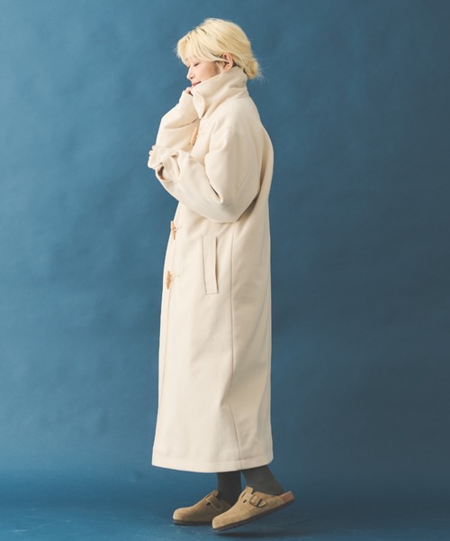 MERLOT（メルロー）の「スタンドネックダッフルコート（ダッフルコート・レディース・ブラック/アイボリー/キャメル・FREE）」の16枚目の写真