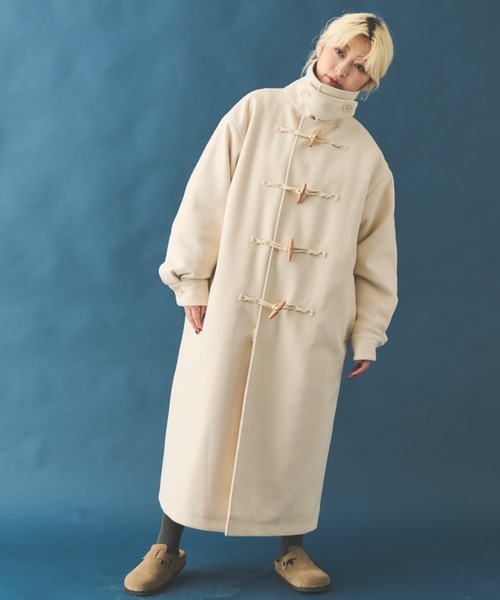 MERLOT（メルロー）の「スタンドネックダッフルコート（ダッフルコート・レディース・ブラック/アイボリー/キャメル・FREE）」の17枚目の写真