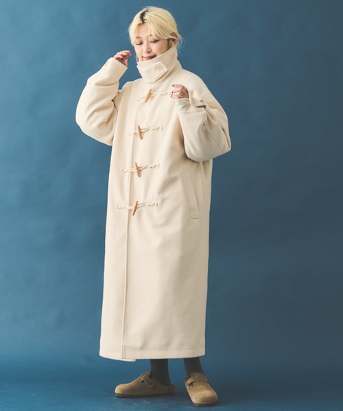 MERLOT（メルロー）の「スタンドネックダッフルコート（ダッフルコート・レディース・ブラック/アイボリー/キャメル・FREE）」の19枚目の写真