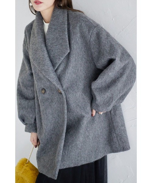 &. NOSTALGIA（アンドドットノスタルジア）の「【ZOZO限定】シャギーミドルコート（その他アウター・レディース・チャコールグレー/ブラック/グレイッシュベージュ・FREE）」の3枚目の写真