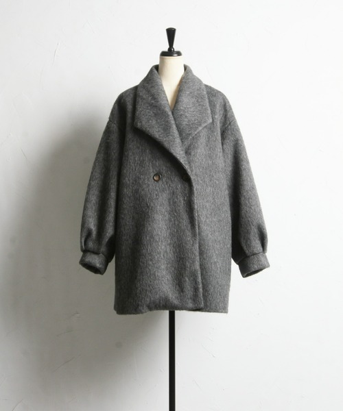 &. NOSTALGIA（アンドドットノスタルジア）の「【ZOZO限定】シャギーミドルコート（その他アウター・レディース・チャコールグレー/ブラック/グレイッシュベージュ・FREE）」の4枚目の写真