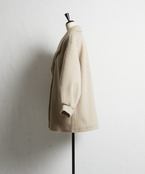 &. NOSTALGIA（アンドドットノスタルジア）の「【ZOZO限定】シャギーミドルコート（その他アウター・レディース・チャコールグレー/ブラック/グレイッシュベージュ・FREE）」の7枚目の写真