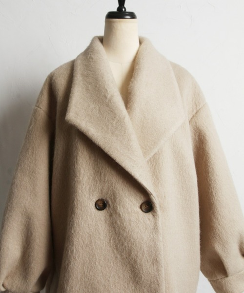 &. NOSTALGIA（アンドドットノスタルジア）の「【ZOZO限定】シャギーミドルコート（その他アウター・レディース・チャコールグレー/ブラック/グレイッシュベージュ・FREE）」の9枚目の写真