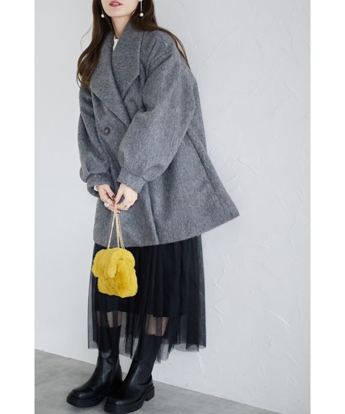 &. NOSTALGIA（アンドドットノスタルジア）の「【ZOZO限定】シャギーミドルコート（その他アウター・レディース・チャコールグレー/ブラック/グレイッシュベージュ・FREE）」の21枚目の写真