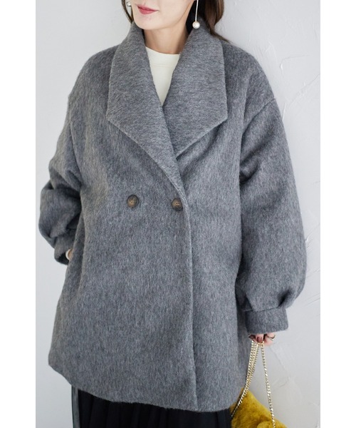 &. NOSTALGIA（アンドドットノスタルジア）の「【ZOZO限定】シャギーミドルコート（その他アウター・レディース・チャコールグレー/ブラック/グレイッシュベージュ・FREE）」の22枚目の写真