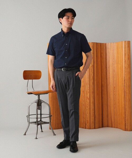 BEAMS F（ビームスエフ）の「BEAMS F / COOLMAX(R) シアサッカー ボタンダウンシャツ（ビジネスシャツ・メンズ・ホワイト/ネイビー・X-LARGE/LARGE/MEDIUM/SMALL）」の9枚目の写真