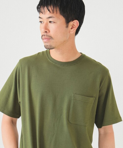 BEAMS(ビームス)の「BEAMS / ヘビーウエイト ポケット Tシャツ 24SS(Tシャツ/カットソー・メンズ・ブラック/オリーブ/ホワイト/ネイビー・S/M/L/XL)」の18枚目の写真
